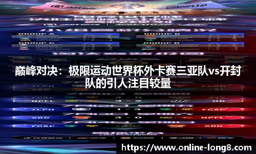 巅峰对决：极限运动世界杯外卡赛三亚队vs开封队的引人注目较量
